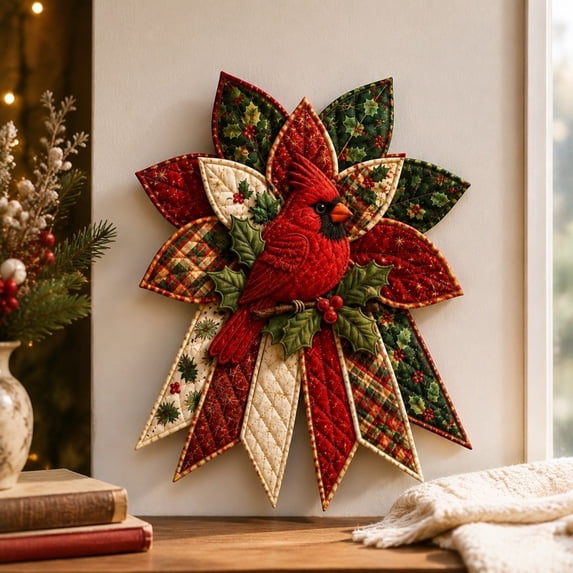 Beginner-Friendly DIY Quilted Christmas Door Hanger Kit with Festive Character Appliqué, Christmas Ornaments,Christmas Gifts for Family and Friends