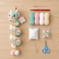 thumbnail image 1 of Beginner Friendly Dragon Crochet Kit, DIY Enchanted Dragon Spiral Hanging Ornament with Yarn, Hook, Beads, Stuffing & Pom-poms, Handmade Craft Set for Wall Window Car Decor and Gift, 1 of 8