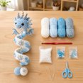 thumbnail image 1 of Beginner Friendly Dragon Crochet Kit, DIY Enchanted Dragon Spiral Hanging Ornament with Yarn, Hook, Beads, Stuffing & Pom-poms, Handmade Craft Set for Wall Window Car Decor and Gift, 1 of 8