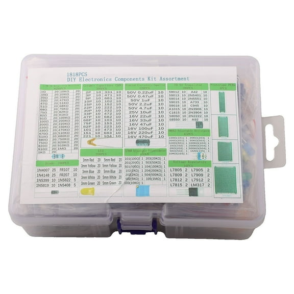 Beginner Friendly Electronic Components Kit for Exploring Electronics 1818Pcs