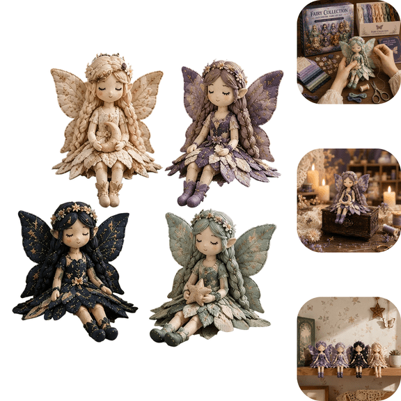 Beginner Friendly Flower Fairies Patchwork Kit, Complete Flower Fairies Patchwork Sewing Kit with Threads Stuffing Scissors, DIY Elf Doll Making Kit for Tabletop Shelf Home Decoration G