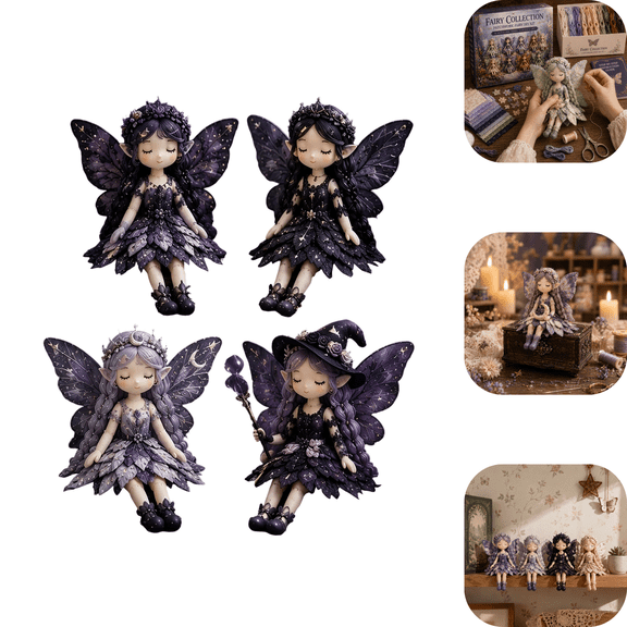 Beginner Friendly Flower Fairies Patchwork Kit, Complete Flower Fairies Patchwork Sewing Kit with Threads Stuffing Scissors, DIY Elf Doll Making Kit for Tabletop Shelf Home Decoration D