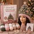 thumbnail image 1 of Beginner-Friendly Light-Up Blush Gold Crochet Hat DIY Kit, Elegant Crochet Craft Kit with Decorative Holiday Style for Seasonal Events, 1 of 6