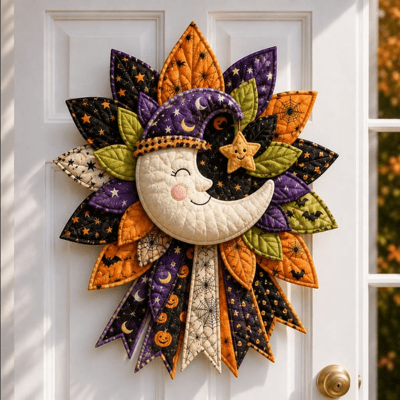 Beginner-Friendly Oversized Halloween Character Quilted Door Hanger Sewing Kit Handmade DIY Craft Set for Halloween Home Decor Front Door Decoration and Seasonal Display (dreamer)