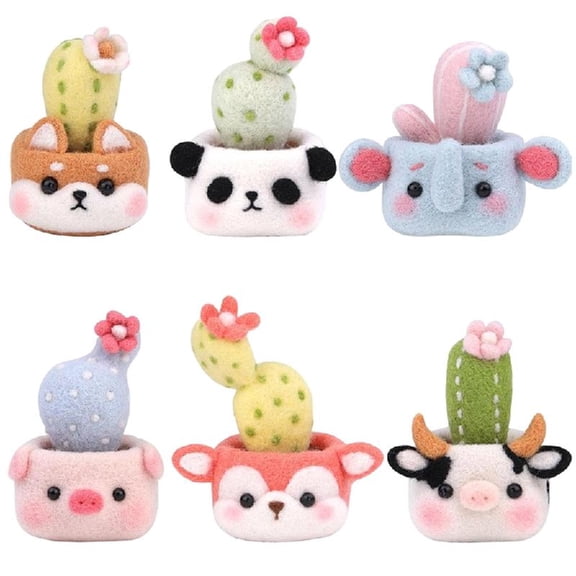 Beginner Friendly Wool Craft Set Animal Plant Creation With Fibers