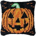 thumbnail image 1 of Beginner Ghost Lantern Latch Hook Kits Pillow Cover Set Sofa Cushion Latch Hooking Carpet Rug Acrylic Yarn Printed Pillowcase Craft Kits with Tools Sofa Decor 17 x 17 Inch, 1 of 6