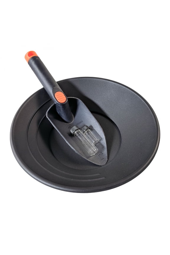 Beginner Gold Panning Kit with Trowel, Gold Pan, 2 Collection Vials