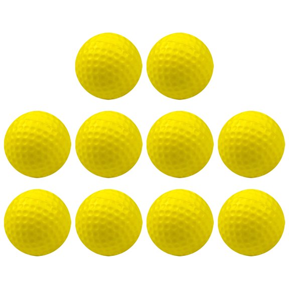 Beginner Golf Training Balls, Home Practice Use, PU Dimpled 42 mm Indoor Set with 10 Pieces, Daily Repetition Support