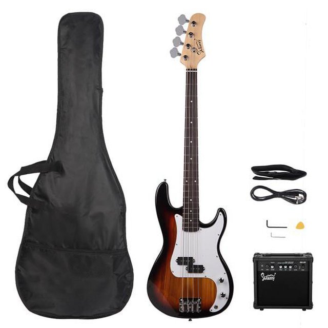 Beginner Guitar Pack, GP Electric Bass Guitar with Amp Travel Gig Bag