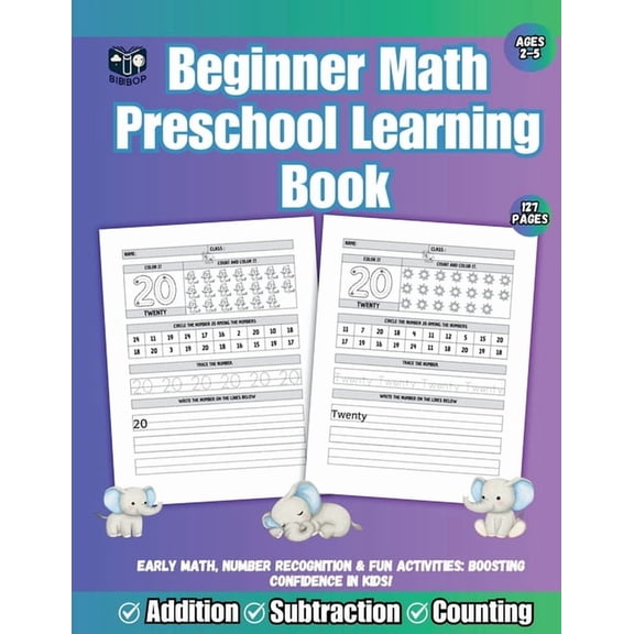 Beginner Math Preschool Learning Book: Step-by-Step Math fun, (Paperback)