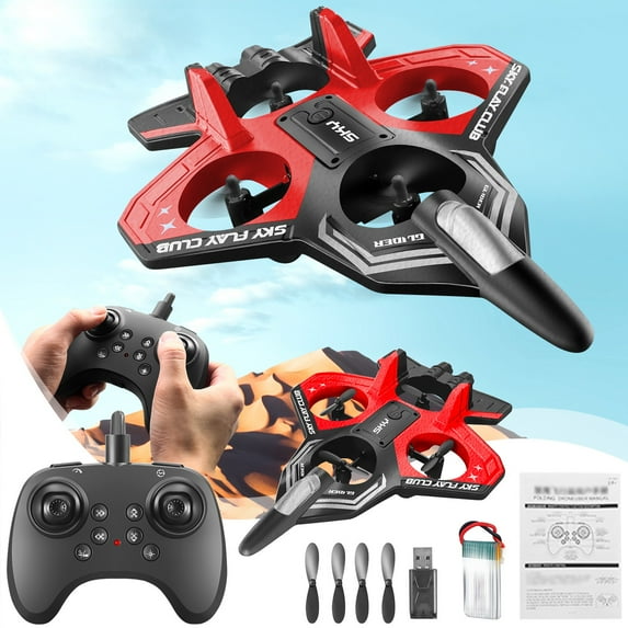Beginner RC Plane with Headless Mode, Altitude Hold Foam Aircraft - Remote Control Drone Toy with LED Lights, 360° Flip, One-Key Takeoff/Landing, 3 Speed Gears, Safe Gift for Kids and Adults