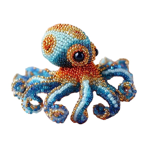 Beginner Sea Creature Bead Embroidery Kit, 3D DIY Beadwork Set, Ocean Animal Craft Art, Frame Wall Hanging Decor, Adult Hobby Handicraft
