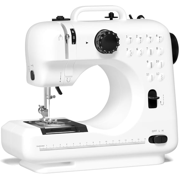 Beginner Sewing Machine, 12 Built-in Stitches with Foot Pedal, 2-Speed Control, Portable Mini Sewing Machine for Travel Use & Sewing Enthusiasts (black)
