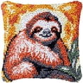 thumbnail image 1 of Beginner Sloth Latch Hook Kits Pillow Cover Set Sofa Cushion Latch Hooking Carpet Rug Acrylic Yarn Printed Pillowcase Craft Kits with Tools Sofa Decor 17 x 17 Inch, 1 of 6