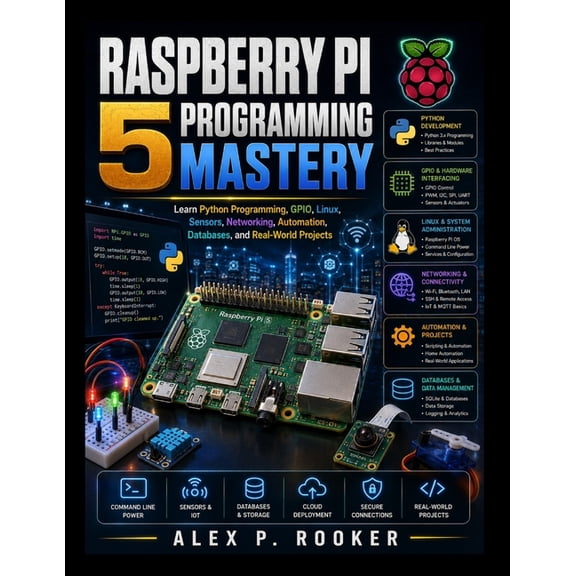Beginner Today, Professional Tomorrow in Raspberry Pi 5 Programming Mastery: Learn Python Programming, GPIO, Linux, Sensors, Networking, Automation, Databases, a, (Paperback)