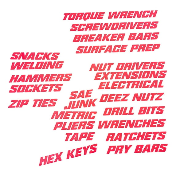 Beginner Tool Box Organizer Magnetic Labels - Easy Identification System for Tools, Durable and Versatile Metal Labels for Efficient Garage and Home Organization