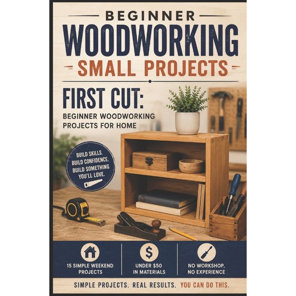 Beginner Woodworking Projects for Home: 15 Simple Weekend Projects Anyone Can Build Without Expensive Tools, (Paperback)