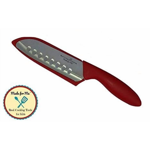 Beginner's Chef Knife for Kids (RUBY) w/Protective Safety Sheath/Parents #1 Choice for Safety & Design! Kid safe Children's First Chef Knife for Young Chefs