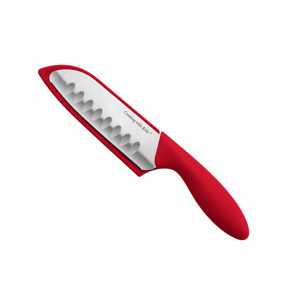 Beginner's Chef Knife for Kids (RUBY) w/Protective Safety Sheath/Parents #1 Choice for Safety & Design! Kid safe Children's First Chef Knife for Young Chefs