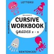 Beginners Cursive Workbook Grades 2 - 5 Ocean and Underwater Themed Tracing and Handwriting Practice Book for Learning Script Writing, Paperback