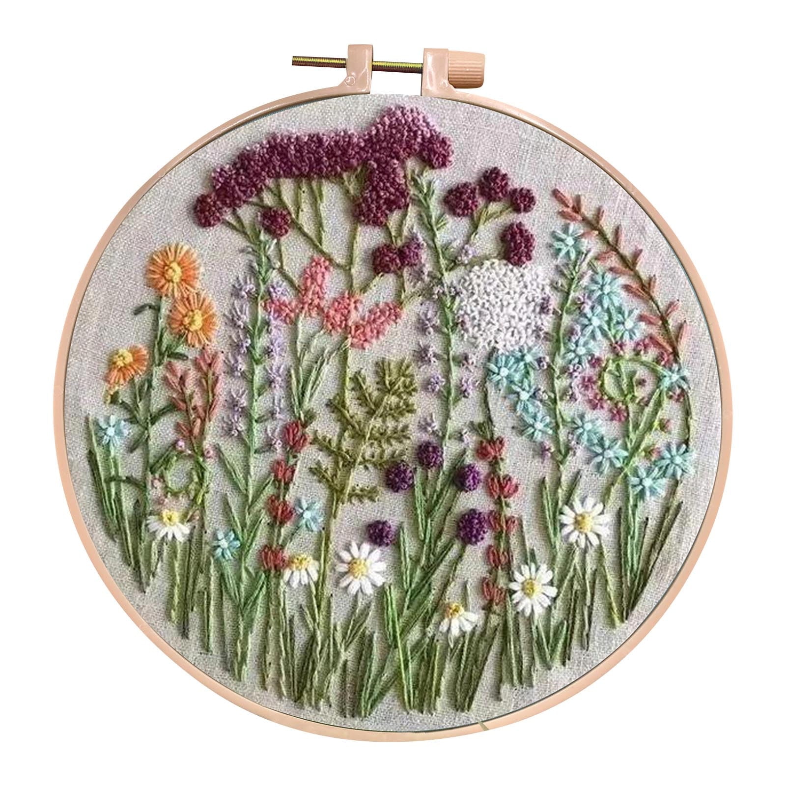 Beginner's Embroidery Flower Kit,Beginner Hand Embroidery 0 Based Diy