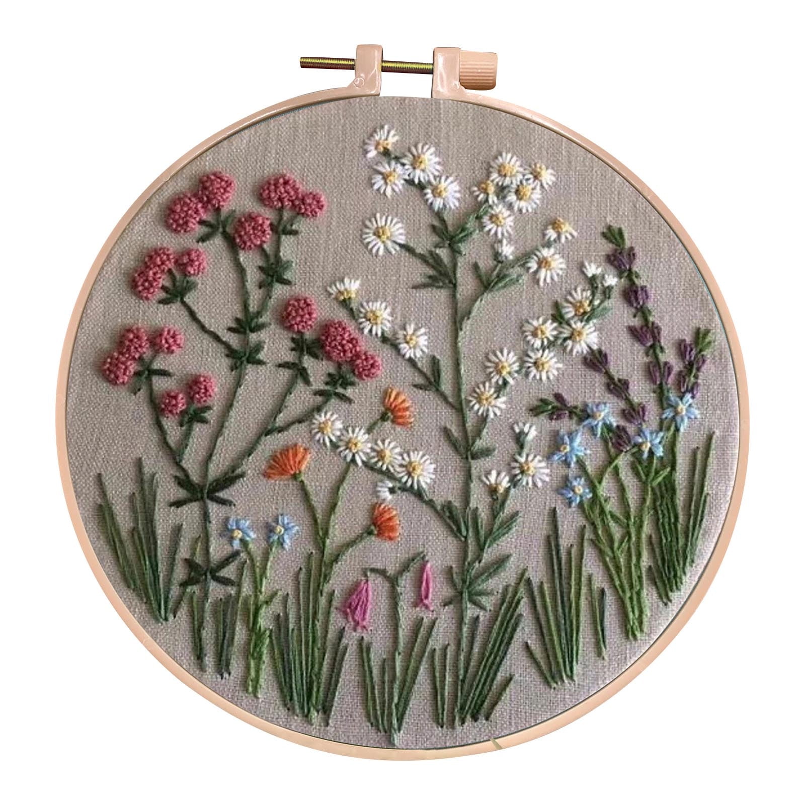 Beginner's Embroidery Flower Kit,Beginner Hand Embroidery 0 Based Diy