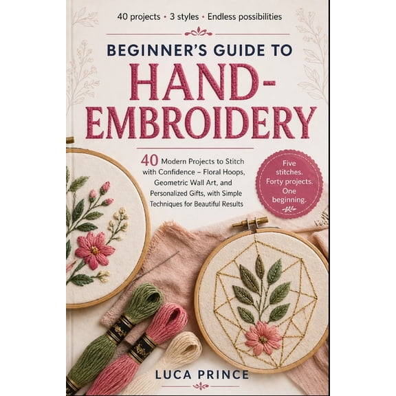 Beginner's Guide to Hand-Embroidery: 40 Modern Projects to Stitch with Confidence - Floral Hoops, Geometric Wall Art, an, (Paperback)