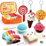 Auihiay Beginners Adults Crochet Kit - 6 Desserts, Complete Kit with Detailed Instructions, Video Tutorials