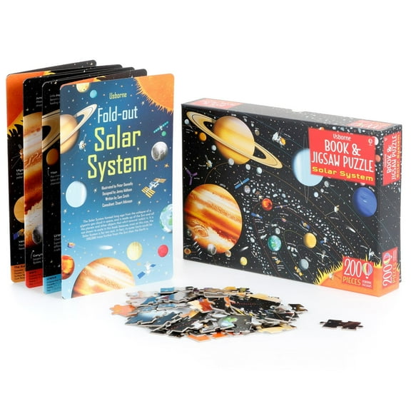 Beginners Astronomy Bundle - Fold-out Solar System Book + 200pc Jigsaw Puzzle