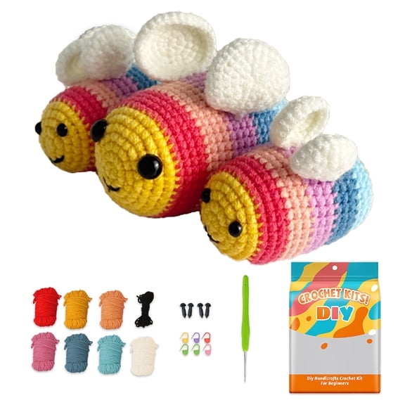 Beginners Crochet Kit, 3 Pack Cute Small Animals Kit for Beginers and Experts, Crochet Starter Kit for Beginner DIY Craft Art ﻿