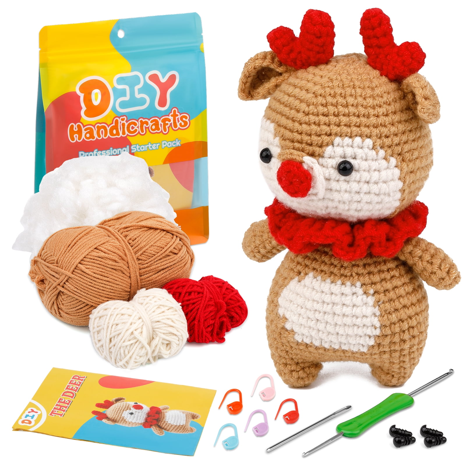 LMDZ Beginners Crocheting Animal Kit for Dinosaur Crochet Kit Knitting Kit  Stuffed Animal Kit with Beginner Kit for Adults