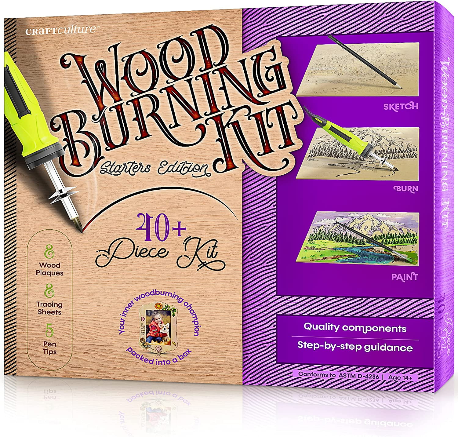 Beginners Wood Burning Kit for Kids and Teenage Boys & Girls - Cool Gifts  for Boy or Girl Craft Projects. Best Gift Idea for Older Children. Teen