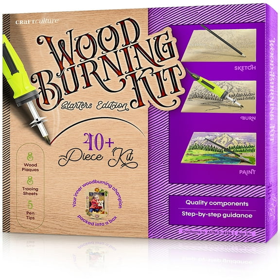 Beginners Wood Burning Kit for Kids and Teenage Boys & Girls - Cool Gifts for Boy or Girl Craft Projects. Best Gift Idea for Older Children. Teen Woodburning DIY Hobby Kits. Art Crafts Activities Toys