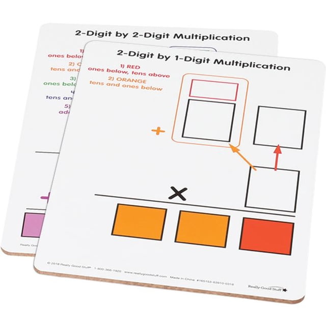 Beginning 2-Digit Multiplication Dry Erase Boards - 6 boards - Walmart ...