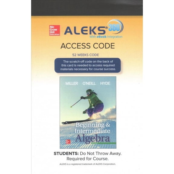 Pre-Owned Beginning & Intermediate Algebra Aleks 360 Access Code : 52 Weeks