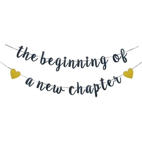 The Beginning Of A New Chapter Banner, Black Farewell Party Sign, Job ...