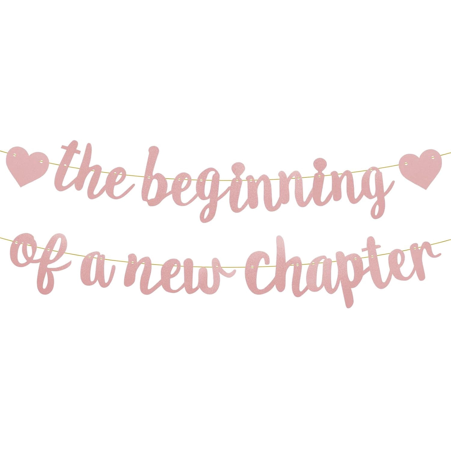 The Beginning of A New Chapter Banner, Glitter Graduation Banner ...