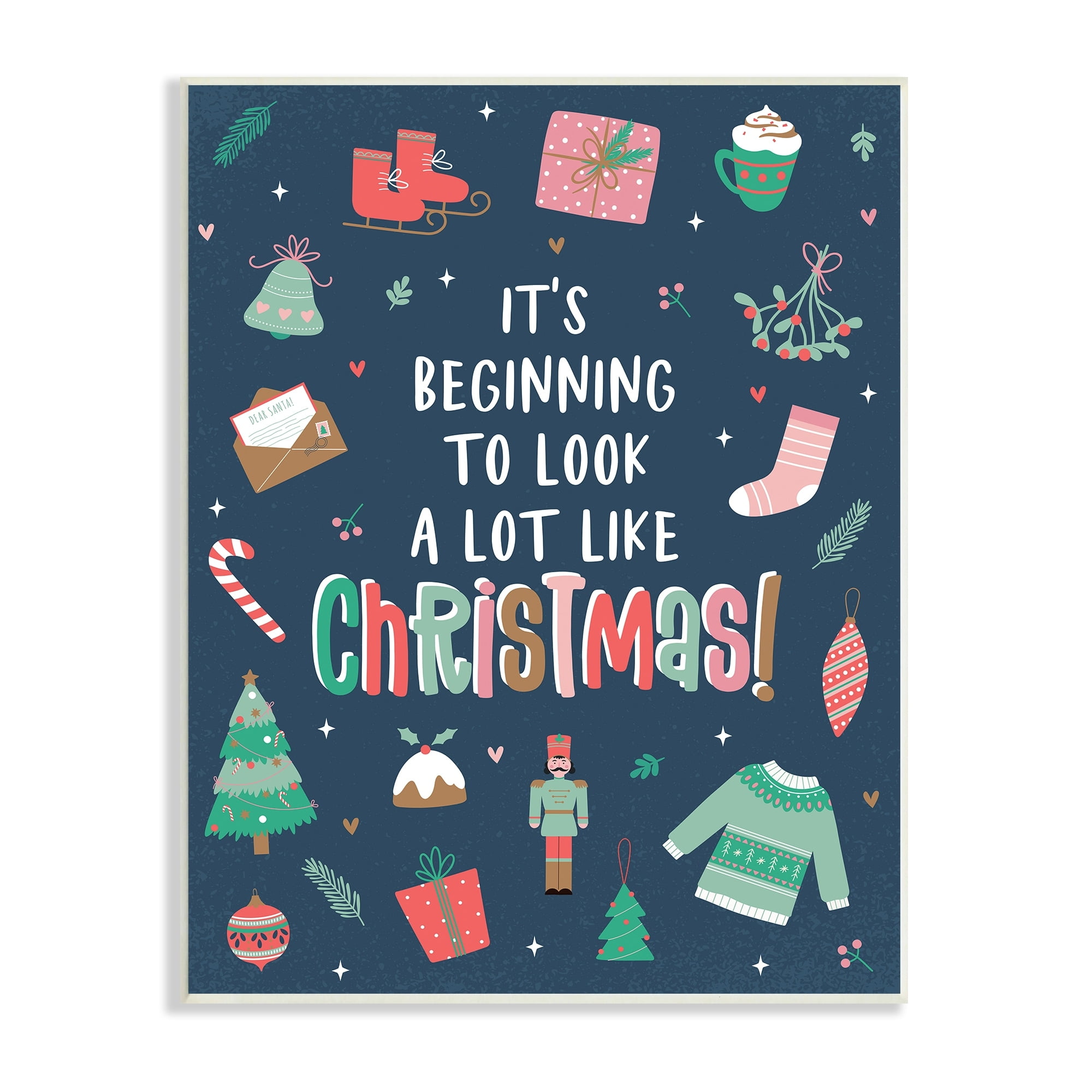 Beginning To Look Like Christmas Varied Festive Details Inspirational Graphic Art Unframed Art Print Wall Art
