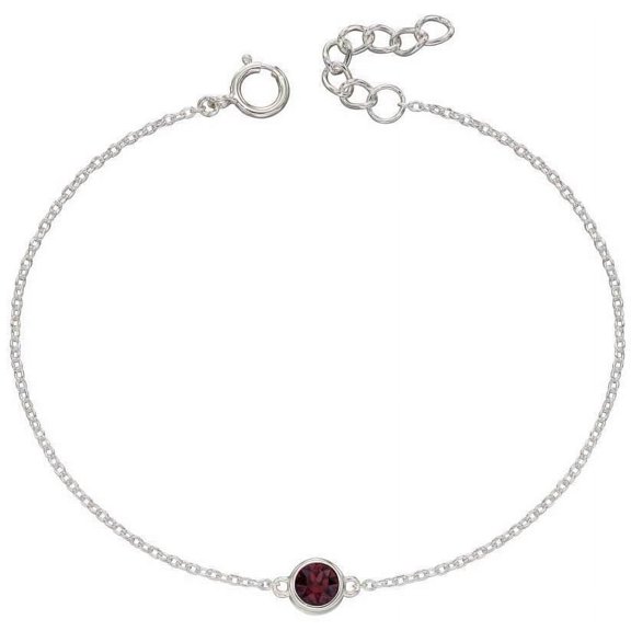 Beginnings January Birthstone Bracelet - Silver/Burgundy