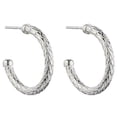thumbnail image 1 of Beginnings Textured Medium Hoop Earrings - Silver, 1 of 1