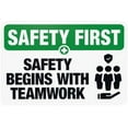 thumbnail image 1 of Begins With Teamwork Warnings,Slogan Security Metal Signs for Home Busines Outdoor Indoor Road Yard Garage Street Wall Caution Decor 12 x 8 Inch, 1 of 4