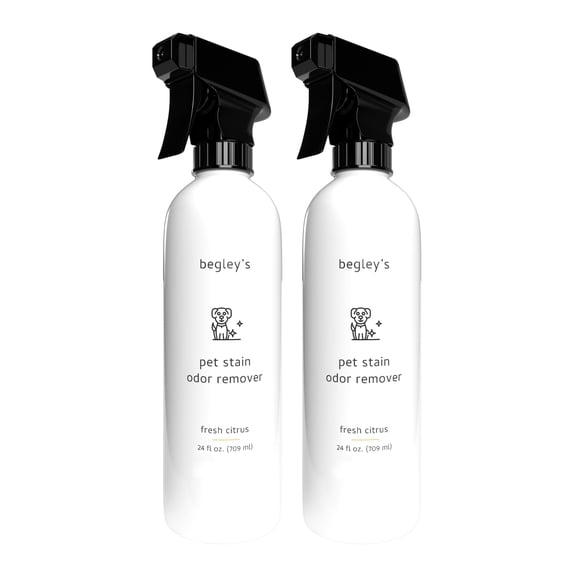 Begley's Pet Stain and Odor Remover - Pet Odor Eliminator for Home - Pet Urine Enzyme Cleaner - Pet Carpet Cleaner for Pets - Enzymatic Cleaner for Dog Urine, Cat Pee, Feces - 24 Ounce, 2 Pack