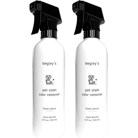 Begley’s Plant-Based Pet Stain and Odor Remover Enzyme Cleaner Spray, 24 Oz 2-Pack