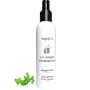 Begleys Pet Cologne and Deodorizer Odor Eliminator Perfume for Cats, Dogs, and Other Furry Pets, Peppermint 4 Oz 1 Pack