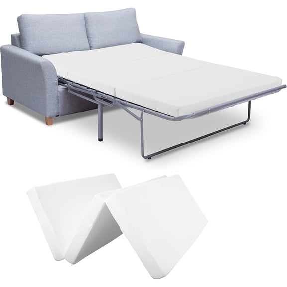 4 Inch Foldable Memory Foam Sofa Bed Mattress Replacement, Full Size Pull Out Couch for Sleeper and Couch Beds Guest, RV Travel, Camping, 72" L x 53" W x 4" H, Sofa Not Included