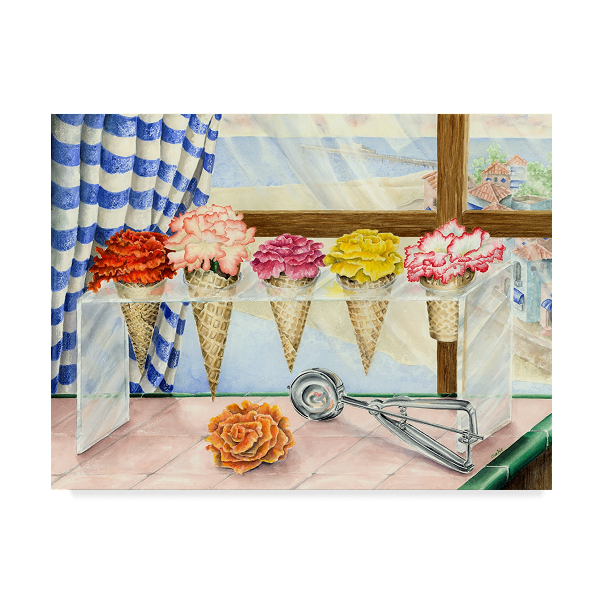 Begonias A La Mode' Canvas Art by Charlsie Kelly