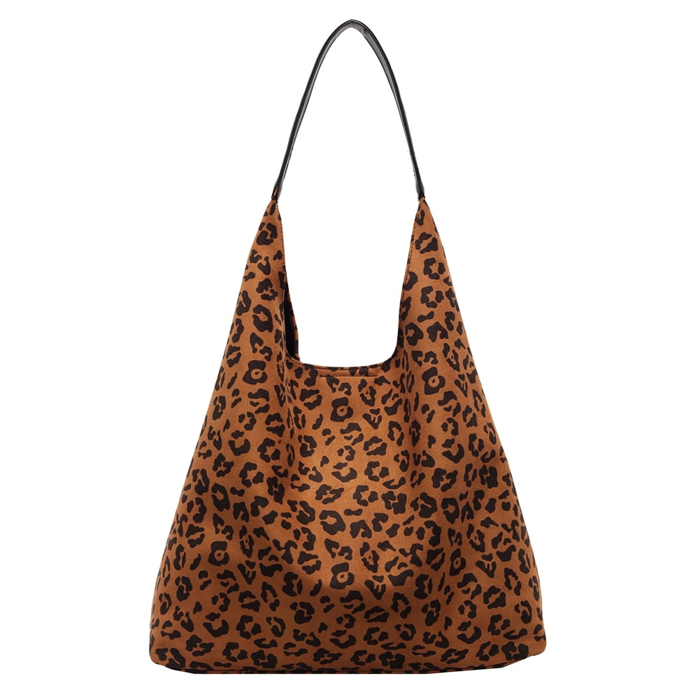 Begsfte Women Leopard Print Tote Bag with Small Purse Leather