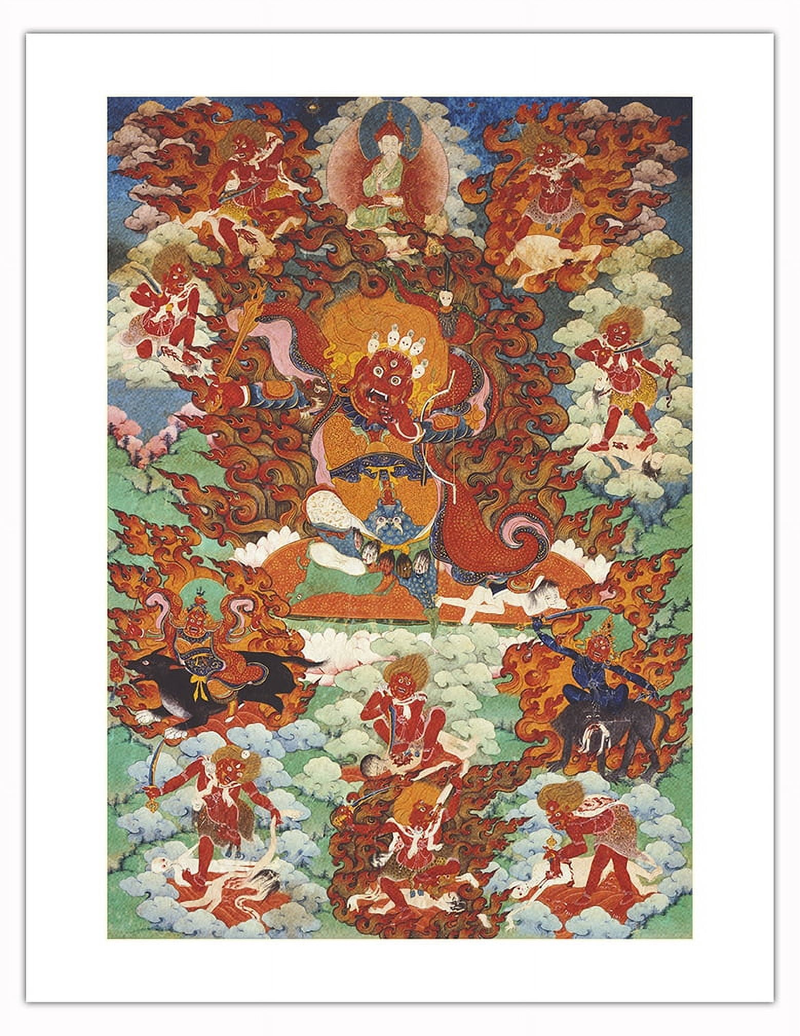 Begtse Chen (Red Mahakala) - Buddhist Tantric Protector Deity - Vintage ...