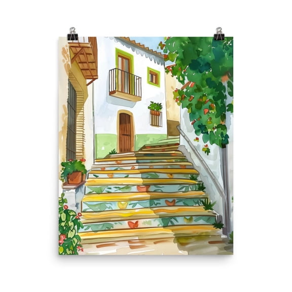 Begur Spain Print, Costa Brava Village Wall Art, Catalonia Travel Poster, Mediterranean Architecture Decor, Girona Artwork Home Decor #3937, Unframed Poster Size 8x12