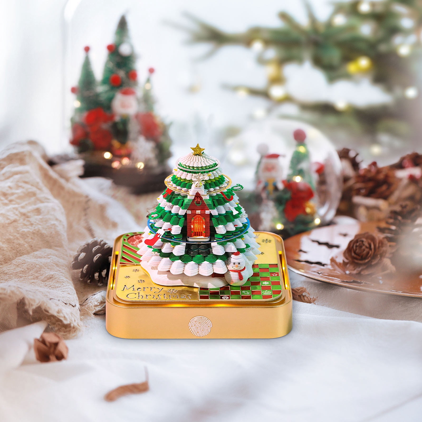 Begzeat 2025 Time Piece Calendar 3D Calendar 2025 With Lights Memo Pad Art Pads Calendar 3d Art Calendar Paper Carving Gift House Sculpture Gift School Ho